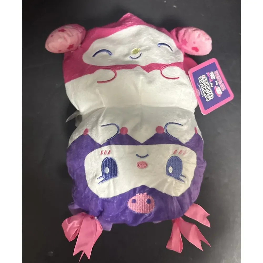 TeeTurtle Sanrio Hello Kitty Kuromi My Melody Reversible 8” Plush Tag